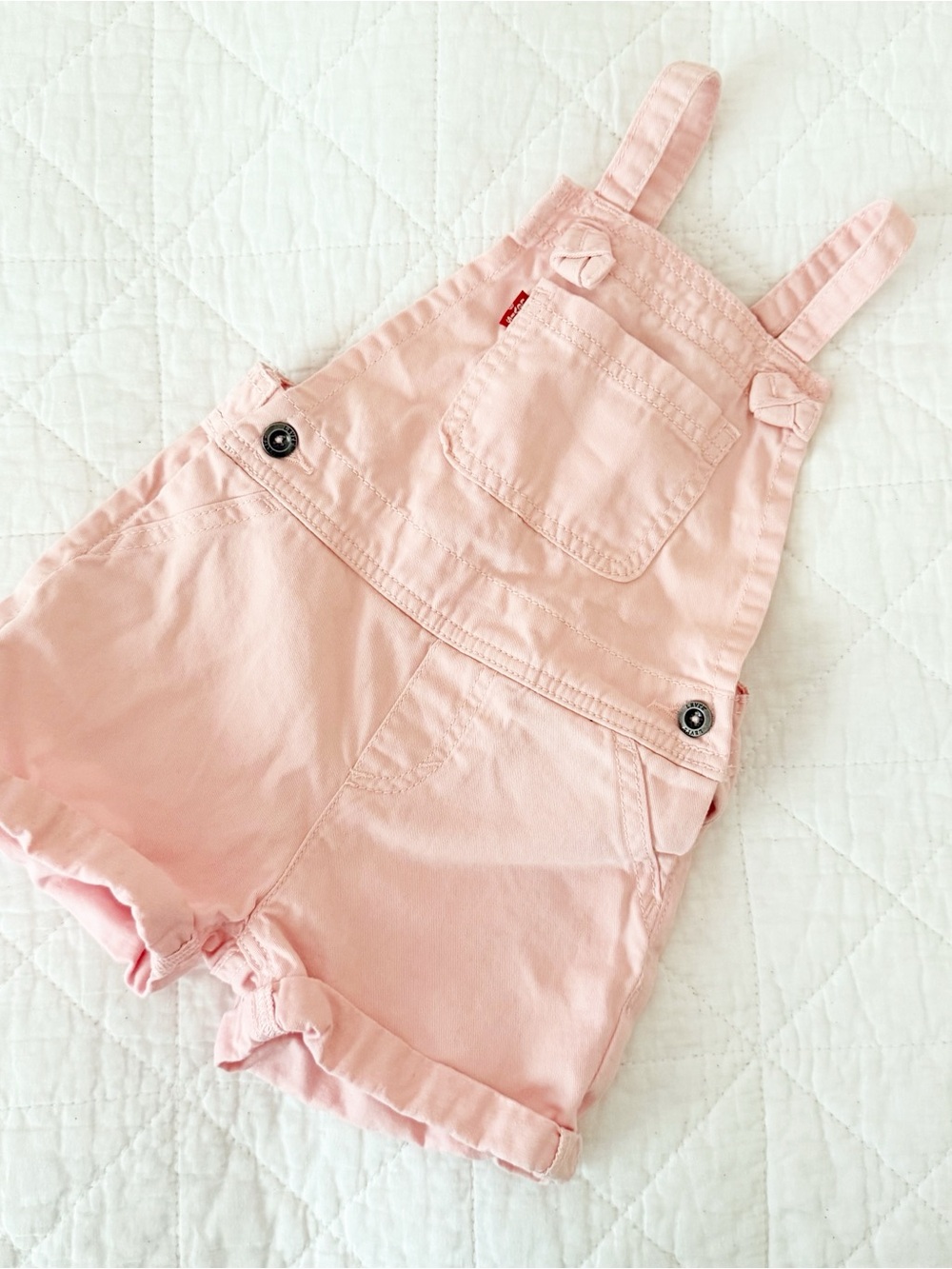 NEW Levi's Kids Light Pink Girls' Short Overalls 4T NWOT